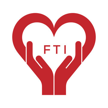 FTI Heart Care Logo &ndash; Charity, Healthcare and Community Support Icon. FTI Letter Logo.
