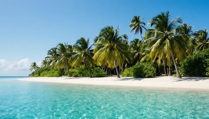 A stunning tropical paradise with white sand and turquoise water, perfect for a summer vacation