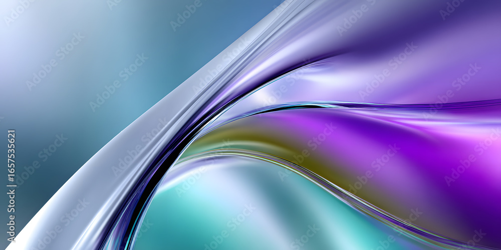 Poster abstract flow of smooth, gradient colors forming a dynamic wave