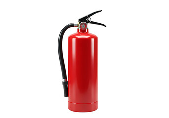 Obraz premium Red Fire Extinguisher on Black Background isolated on transparent background