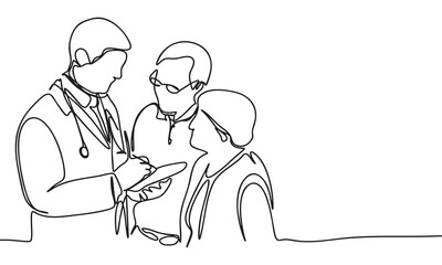 Doctor Consulting with Patients Medical Discussion