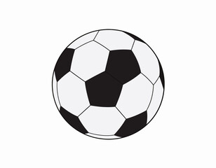 Fototapeta premium Black and White Soccer Ball Illustration.