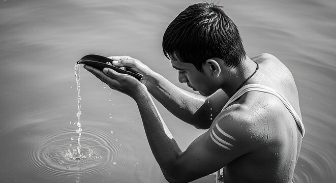 "Shradh Puja Ritual &ndash; Hindu Brahmin Priest Performing Pitru Paksha Ceremony Offering Food to Crow"