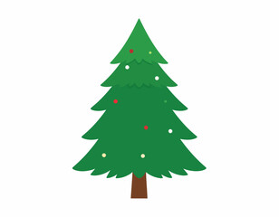 Simple Green Christmas Tree Illustration.