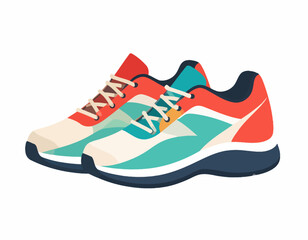Colorful Sport Shoes Pair for Running or Exercise.