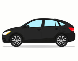 Obraz premium Side View of a Modern Black SUV.