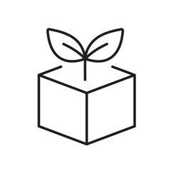 A vector icon of eco-friendly packaging for sustainable delivery, created in line style with editable stroke