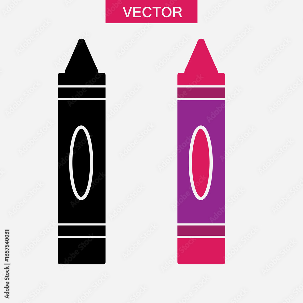 Aufkleber crayon icon vector set collection for web simple illustration for web and app..eps