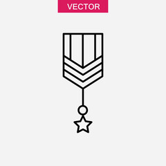 Military medal icon Thin line vector illustration for web and app..eps