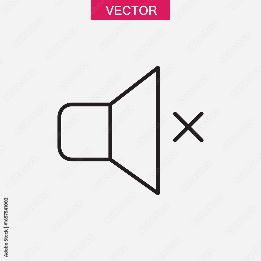 Poster mute sound icon thin line illustration vector illustration for web and app..eps