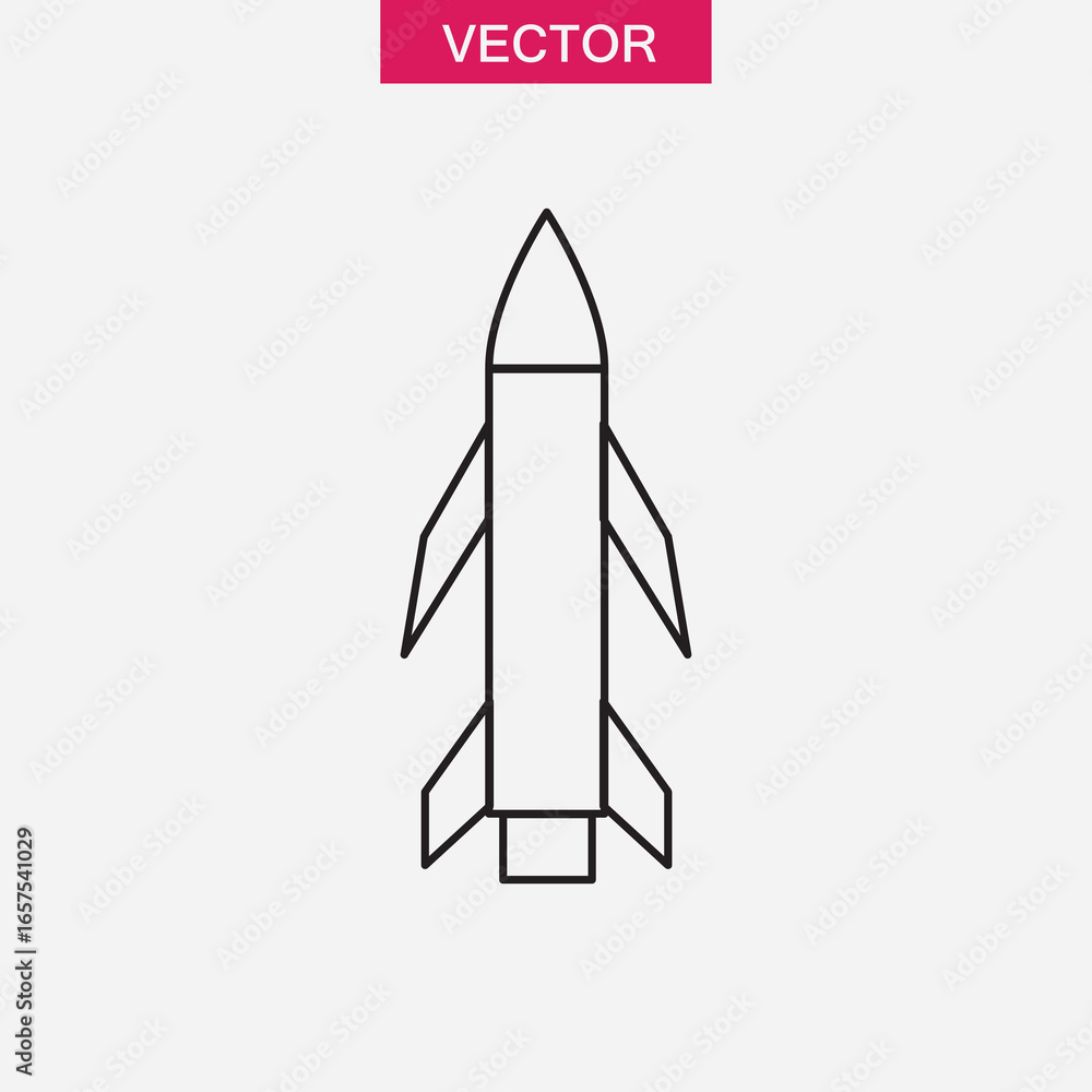 Poster missile icon vector set collection for web flat linear illustration for web and app..eps