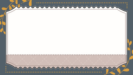 Images for writing messages, invitations. Cute and elegant style. Decorated with gold leaves