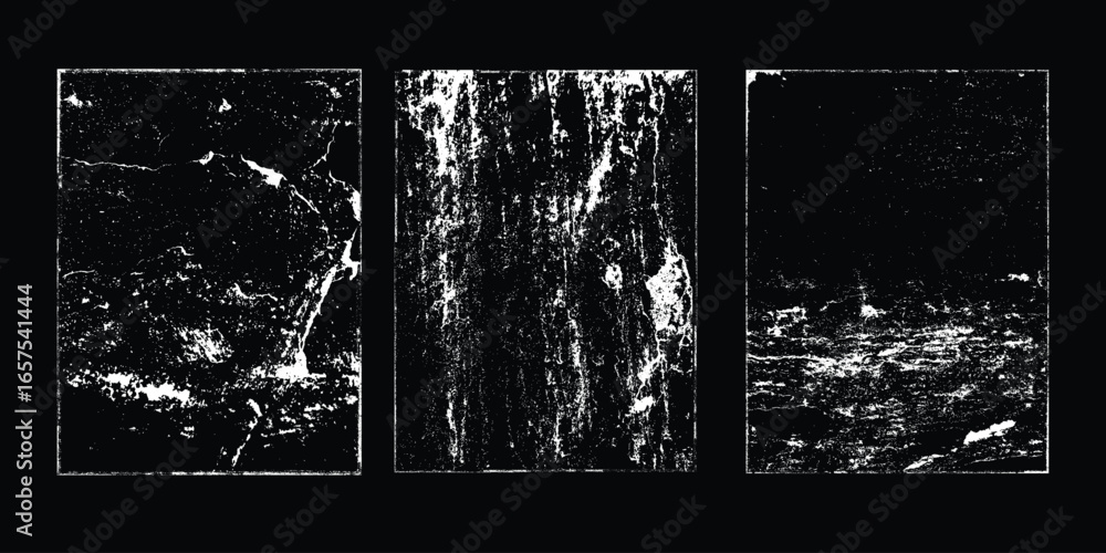 Poster grunge textures set. collection of vector overlay, distress, textures .simply place texture over any