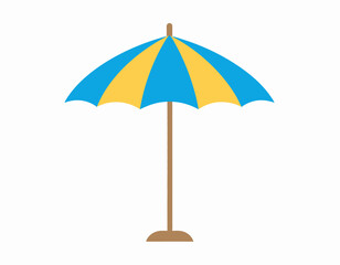 Obraz premium Colorful Striped Beach Umbrella Illustration.