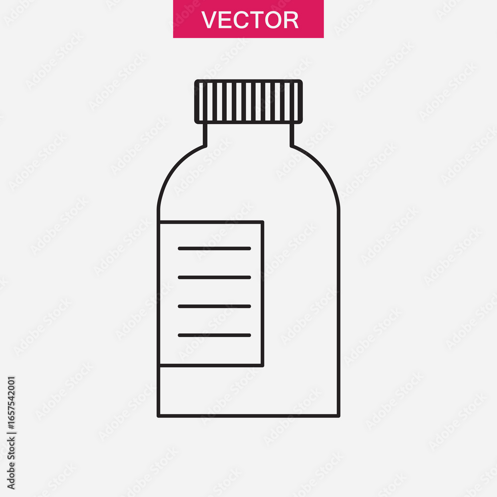 Poster syrup medicine bottle icon isolated flat vector in outline vector illustration for web and app..eps