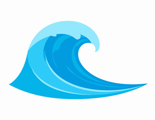 Obraz premium Stylized Blue Ocean Wave Graphic Design.