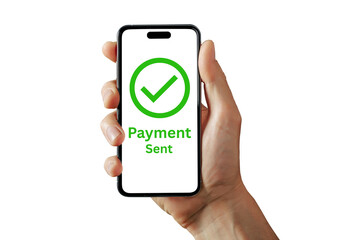 Payment sent mobile screen text icon