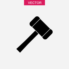 Wooden mallet icon vector simple illustration for web and app..eps