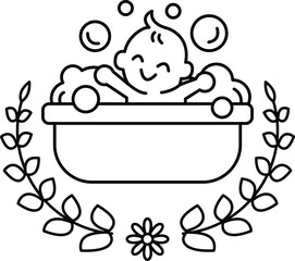 A baby is in a bathtub with bubbles