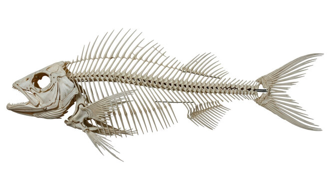 Isolated Fish Skeleton
