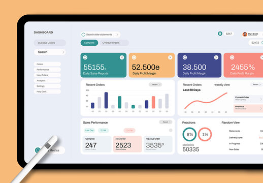 Admin Dashboard Template Design For ECommerce Business
