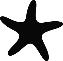 Black starfish silhouette marine life ocean