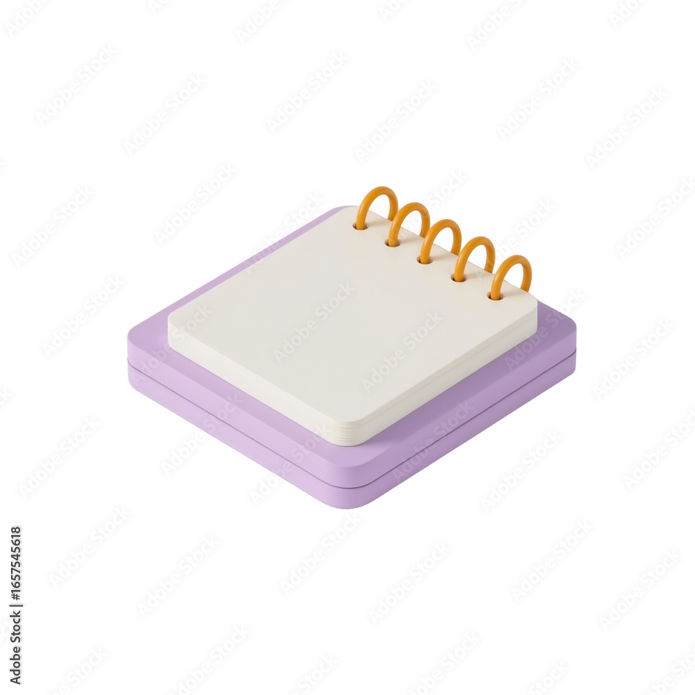 Poster stylish notepad with coil binding on a pastel platform evokes creativity and organization