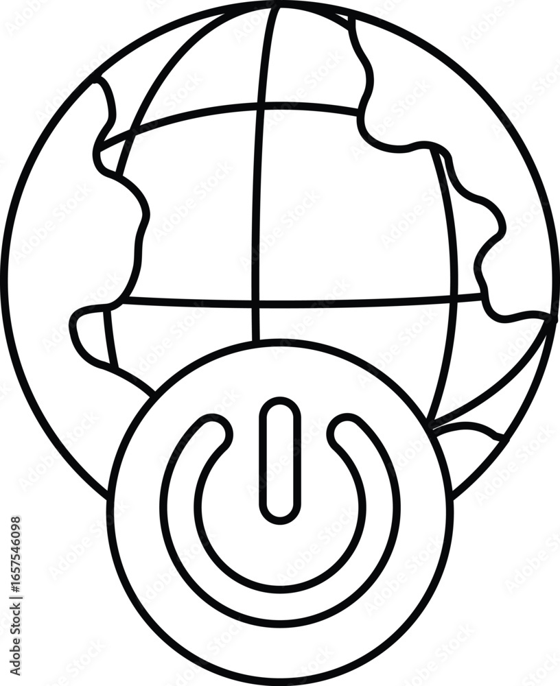 Poster a globe with a power button on it