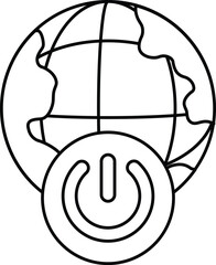 A globe with a power button on it