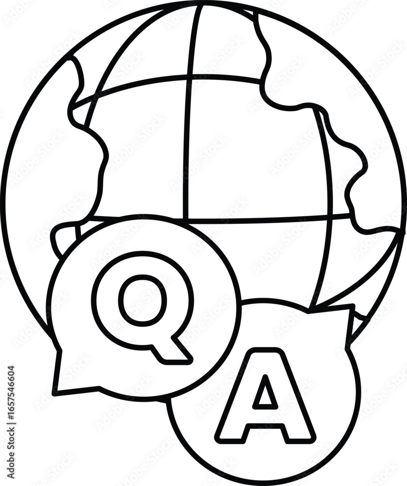 Poster a globe with a q and a on it