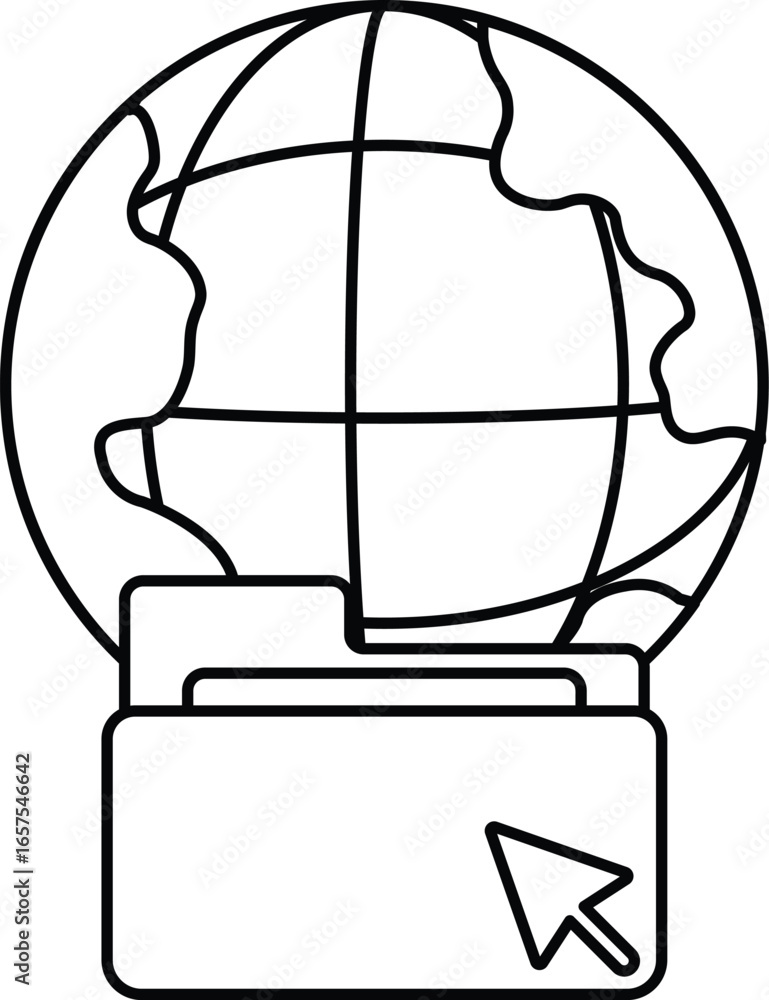 Poster a file folder is shown with a globe on top of it