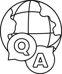A globe with a Q and A on it
