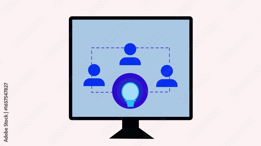 Aufkleber animated office icons with web icon set for business. creative motion design for professional projec