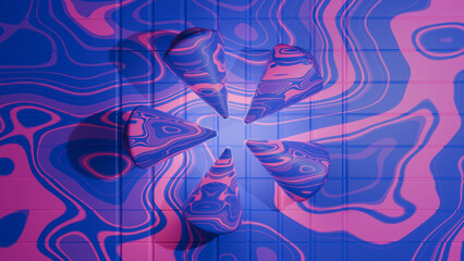 Geometric abstract pattern with 3d cones