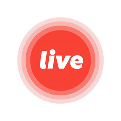 Red Live Stream Icon, Broadcast, Online Video, Streaming Symbol
