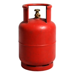 Red Gas Cylinder Tank Isolated on White Background