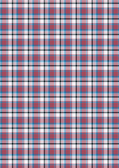Seamless red and white gingham checkered fabric texture, a classic plaid tablecloth pattern