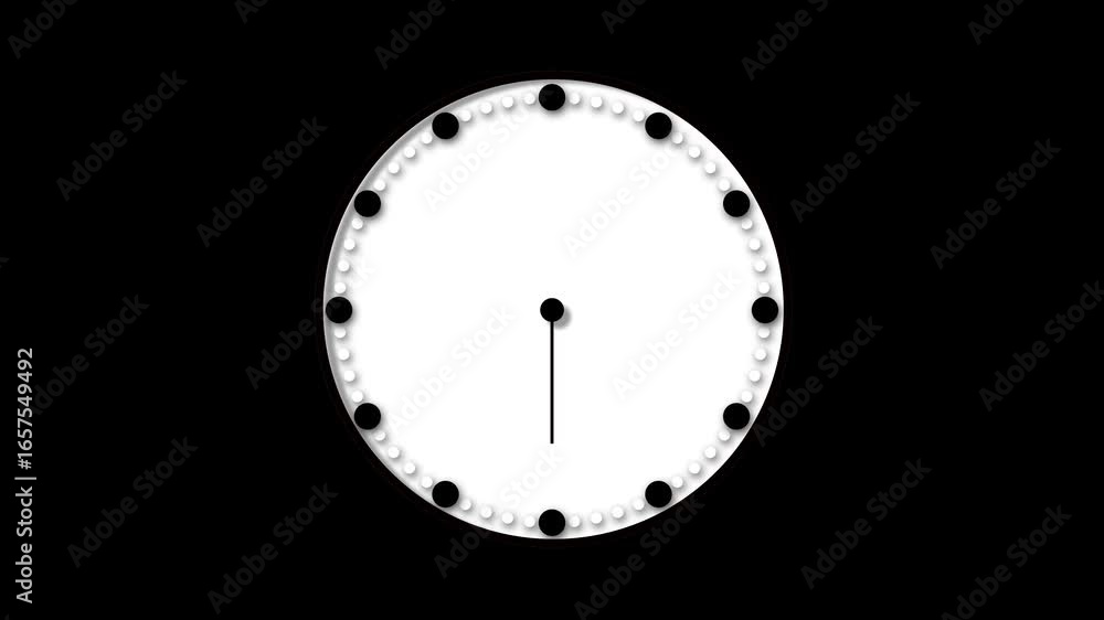 Poster captivating time-lapse footage of an analog clock moving clockwise on a dark black background. relax