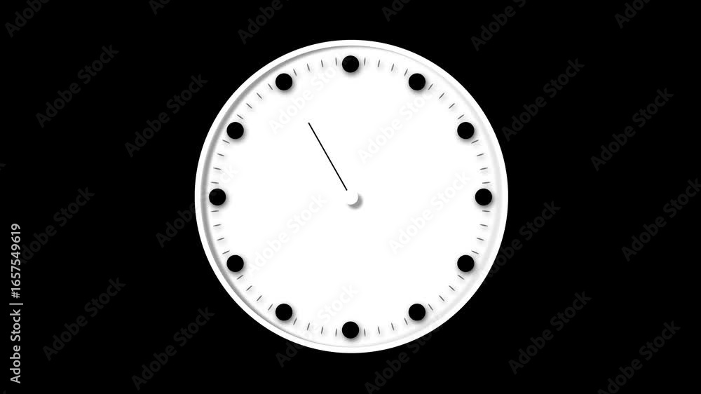 Poster watch an analog clock tick clockwise in stunning time-lapse. elegant motion against a solid black ba