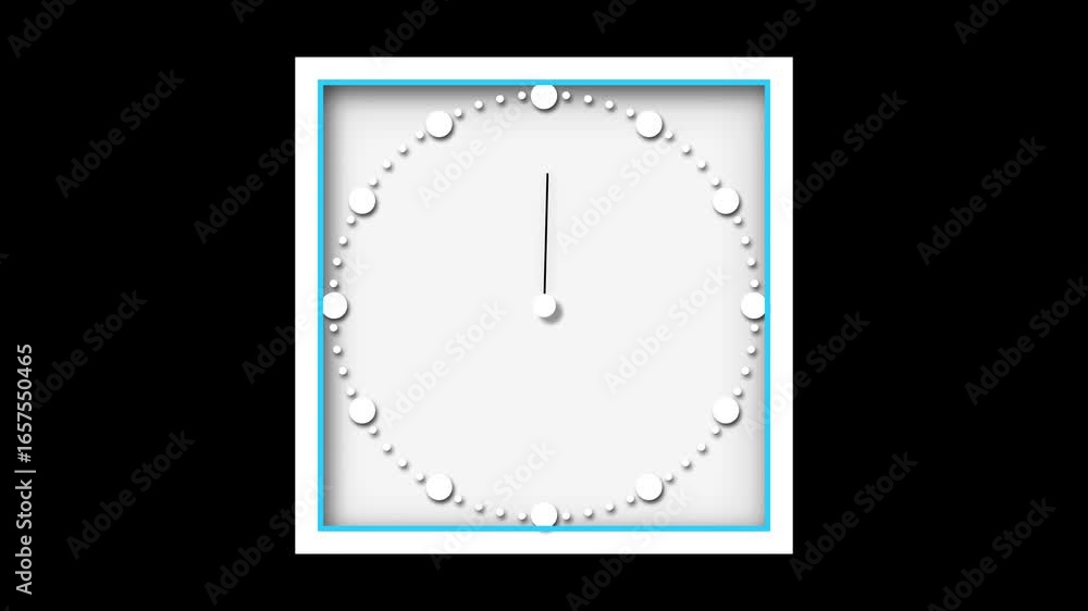 Poster captivating analogue clock time-lapse showing fast hand movement and time passing on a white backgro