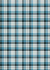 Seamless vintage blue plaid gingham cotton fabric with a checkered pattern and textile texture