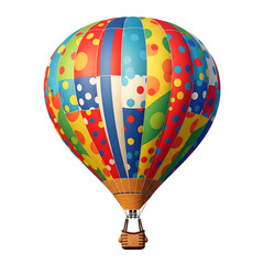 Fototapeta premium Colorful Hot Air Balloon Floating Against Transparent Background