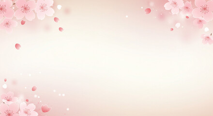桜の和風背景素材、テキストスペースあり、シンプル