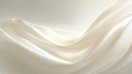 Obraz premium Smooth flowing silky satin fabric with elegant gentle curves and soft light.