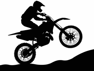 Fototapeta premium Motocross Rider Silhouette