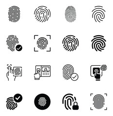 Fingerprint icon, biometric icon, fingerprint scanner.