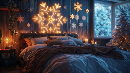 christmas tree in the night. AI generated