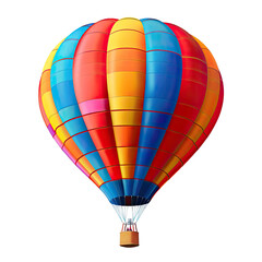 Naklejka premium and keyword list based on the image.. Hot Air Balloon Ascending; Colorful Pattern, against Clear Sky Background.
