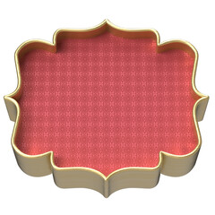 3D Ornate Gold Frame Red Glossy