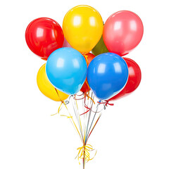 and keywords based on the image, focusing on subject, action (implied), and location.. Bunch of Colorful Balloons Floating in Space, Party Celebration, Joy